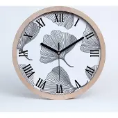 Tulup Holzuhr 25fi cm wanduhr - schwarze Spitzen - Ginkgo