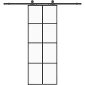 Syfax Schiebetür mit Beschlag Schwarz 76x205 cm ESG-Glas