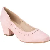 Hirschkogel Damen Trachtenpumps Viktoria aus Leder mit Lochmuster, rosa, Gr. 39