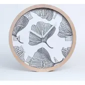 Tulup Holzuhr 30fi cm wanduhr - weiße Spitzen - Ginkgo