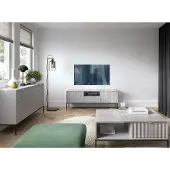 Lomadox Wohnmöbel Set grau, Fußgestell schwarz, NEWCASTLE-160, 3-teilig inkl. Couchtisch