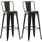 CLP 2er Set Barhocker Mason schwarz-gold
