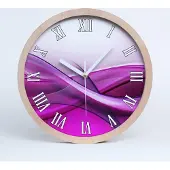 Tulup Holzuhr 20fi cm wanduhr - weiße Spitzen - Wellen Hintergrund