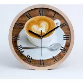 Tulup Holzuhr 30fi cm wanduhr - schwarze Spitzen - Kaffee wiliżance
