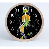 Tulup Holzuhr 30fi cm wanduhr - Orangen Obst