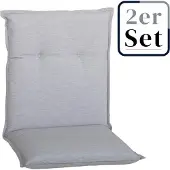 Green Spirit 2er Set Niedriglehner Auflage Taipeh, Motiv - Uni, grau, 98x46x6cm