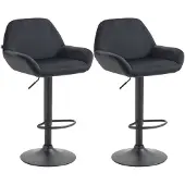 CLP 2er Set Barhocker Braga Samt schwarz schwarz