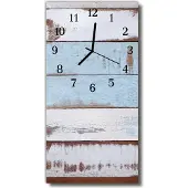 Tulup Glasuhr Wanduhr Küchenuhr Echt-Glas 30x60 Wand Blau
