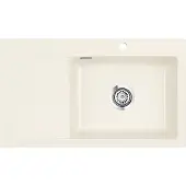 SYSTEMCERAM Spüle KeraDomo STEMA 86 SL in JASMIN Becken rechts mit Handbetätigung /