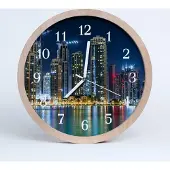 Tulup Holzuhr 20fi cm wanduhr - Nachtstadt