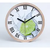 Tulup Holzuhr 20fi cm wanduhr - schwarze Spitzen - Limette