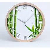 Tulup Holzuhr 30fi cm wanduhr - weiße Spitzen - Bambus