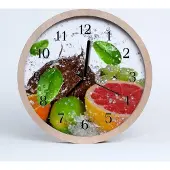 Tulup Holzuhr 20fi cm wanduhr - Obst runder Dachboden