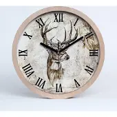 Tulup Holzuhr 25fi cm wanduhr - schwarze Spitzen - Hirsch