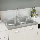 PUEAZU Doppelspüle Silbern 800x600x155 mm Edelstahl - Spülen &5960