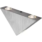 Globo Lighting Wandleuchte Aluminium Gebürstet, Acryl klar, Dreieck, LED, BxH: 165x90mm, AL: 30mm, inkl. 3x LED 3W 230V, 380lm Source, 270lm Output, 3000K