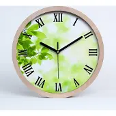 Tulup Holzuhr 30fi cm wanduhr - schwarze Spitzen - Blätter