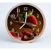 Tulup Holzuhr 30fi cm wanduhr - Erdbeeren Obst