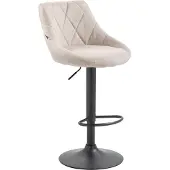 CLP Barhocker Lazio Stoff höhenverstellbar und 360 Grad drehbar | Farbe creme Gestell Farbe schwarz