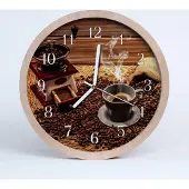Tulup Holzuhr 20fi cm wanduhr - Kaffeebohnen