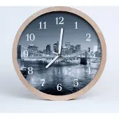 Tulup Holzuhr 20fi cm wanduhr - City-Nacht-Stadt