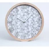 Tulup Holzuhr 20fi cm wanduhr - weiße Spitzen - graue Dreiecke