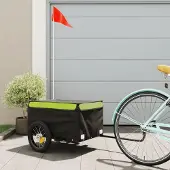 Prolenta Maison Exclusive - Fahrradanhänger Schwarz und Grün 30 kg Eisen