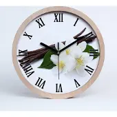 Tulup Holzuhr 20fi cm wanduhr - schwarze Spitzen - Jasmin und Vanille