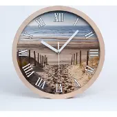 Tulup Holzuhr 20fi cm wanduhr - weiße Spitzen - Küstendüne