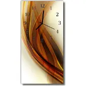 Tulup Glasuhr Wanduhr Küchenuhr Echt-Glas 30x60 Muster Beige