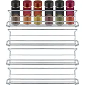 Intirilife Gewürzregal Set ohne Bohren 4 Hängeregale aus Eisen in Silber - 29.2 x 6.2 x 6.8 cm - Wandmontage mit selbstklebenden Haken oder Schrauben Gewürz Halterung Aufbewahrung Küchenregal