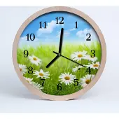 Tulup Holzuhr 30fi cm wanduhr - Wiese Landschaft