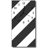 Tulup Glasuhr Wanduhr Küchenuhr Echt-Glas 30x60 Streifen Mehrfarbig