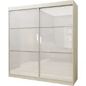 Masseno Schiebetürenschrank VITALE 200 cm Kleiderschrank Schlafzimmer Schrank 2-türig Kaschmir