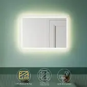 Sonni Badspiegel mit LED Beleuchtung Badezimmerspiegel Wandspiegel Lichtspiegel 50x70cm