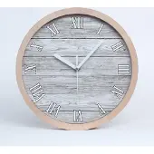 Tulup Holzuhr 25fi cm wanduhr - weiße Spitzen - Holzuntergrund