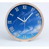 Tulup Holzuhr 25fi cm wanduhr - weiße Spitzen - blauer Himmel