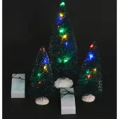 Koopman 3er Set künstliche Dekotanne mit bunten LED Lichterketten Weihnachtsdeko Tanne