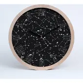 Tulup Holzuhr 25fi cm wanduhr - schwarze Spitzen - Konstellation