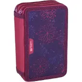 Spirit Schüler Etui 28 teilig 3-Zipper Mäppchen ABS FLOWERS