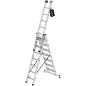 Proregal Stufen-Mehrzweckleiter 3-teilig mit nivello-Traverse 3x7 Stufen