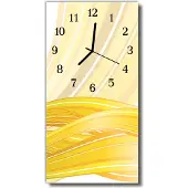 Tulup Glasuhr Wanduhr Küchenuhr Echt-Glas 30x60 Muster Gelb