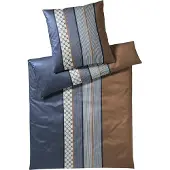 JOOP! Mako-Satin-Kissenbezug einzeln Cornflower Stripes Farbe deep ocean Größe 40x80 cm