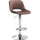 CLP Barhocker Camden Samt drehbar und höhenverstellbar braun Material Gestell Metall in Chromoptik