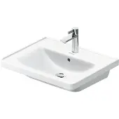 Duravit D-Neo Waschtisch, 600x480mm, 1 Hahnloch, mit Überlauf, weiß Hochglanz, 2367600000