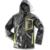 Bullstar PolyurethanRegenjacke ULTRA (Farbe schwarz/lime, Größe M, regendicht)