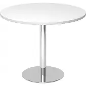 Hjh OFFICE PRO BISTRO F100R C - System Konferenztisch Weiß Chrom Ø 100