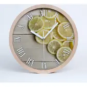 Tulup Holzuhr 20fi cm wanduhr - weiße Spitzen - Zitronenholz