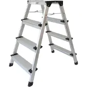 Lemodo Klappbare Leiter 4 Stufen, Trittleiter aus Aluminium, Treppenleiter bis 150kg belastbar