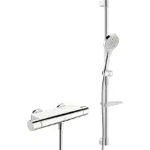 Hansa HANSAOPTIMA Duscharmatur, Thermostat, inklusive Brausestangengarnitur, chrom, 48130331